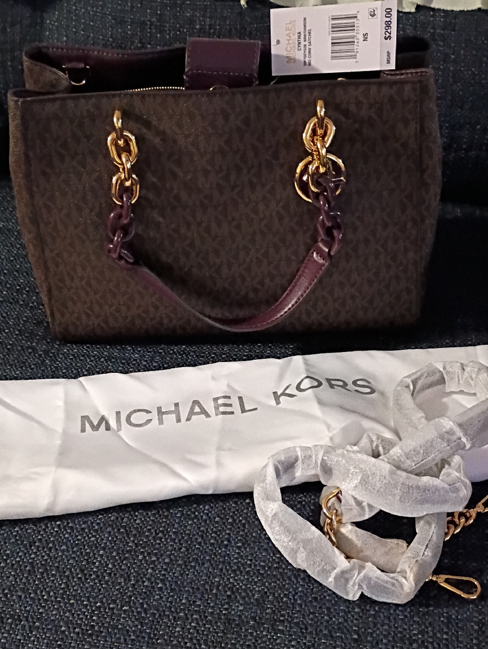NET MICHAEL KORS CYNTHIA SATCHEL WITH CROSSBODY STRAP